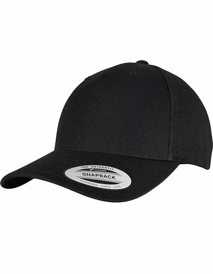 FLEXFIT 5-Panel Snapback Cap mit Curved Visor, Black One Size, FX5789M