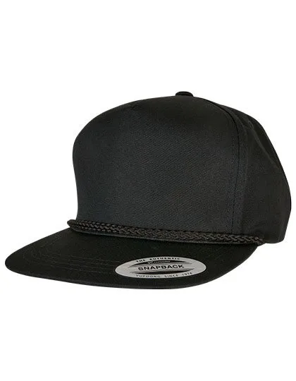FLEXFIT 5-Panel Poplin Golf Cap with Snapback, Black One Size, FX6002