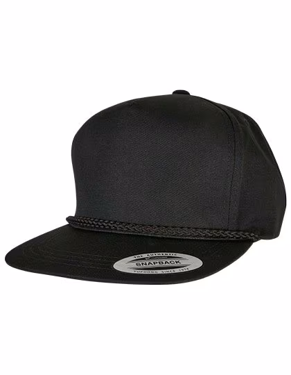 FLEXFIT Casquette de Golf Popeline 5 Panneaux avec Snapback, Black One Size, FX6002