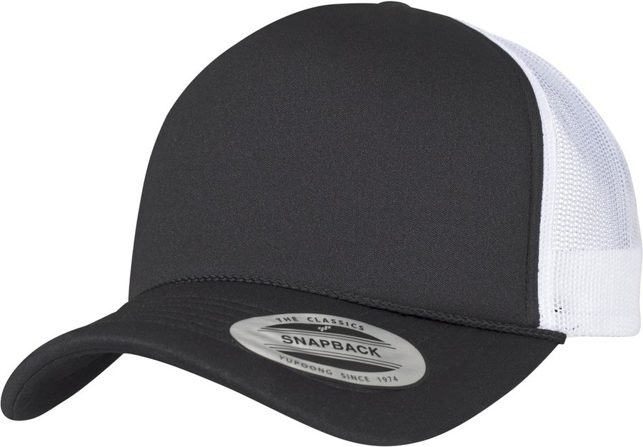 FLEXFIT Foam Trucker Cap mit Curved Visor, Black/Black One Size, FX6005FC