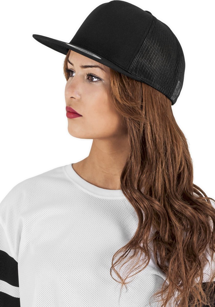 FLEXFIT Classic Trucker Cap mit Mesh-Rückseite, Black One Size, FX6006