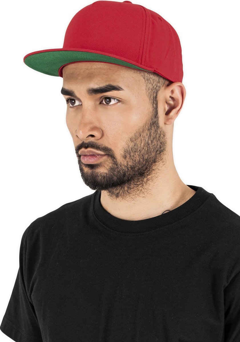 FLEXFIT Baumwoll Snapback Cap mit 5 Panels, Red One Size, FX6007