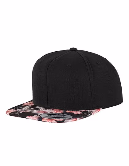 FLEXFIT Floral Snapback Cap aus Wollmischung, Black/Red (Floral) One Size, FX6089F
