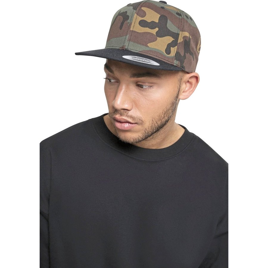 FLEXFIT 2-Tone Camo Snapback Cap mit Verstellverschluss, Green Camo/Black One Size, FX6089TC