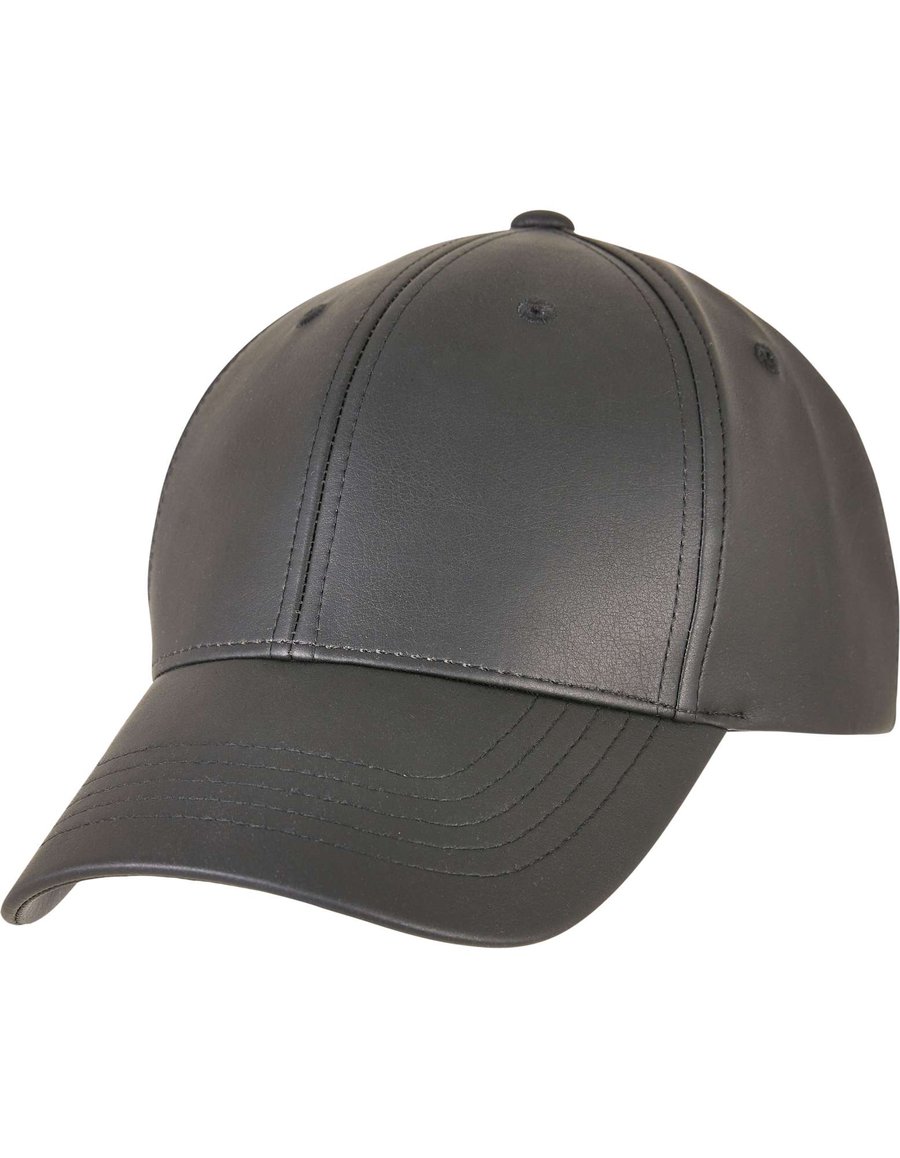 FLEXFIT Alpha Shape Dad Cap aus Kunstleder, Black One Size, FX6245AL
