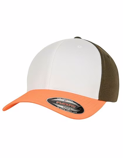FLEXFIT 3-Tone Flexfit Cap mit Gummiband, Neon Orange/White S/M, FX6277TT