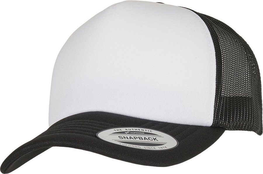 FLEXFIT Curved Foam Trucker Cap mit Mesh, Black/White One Size, FX6320W