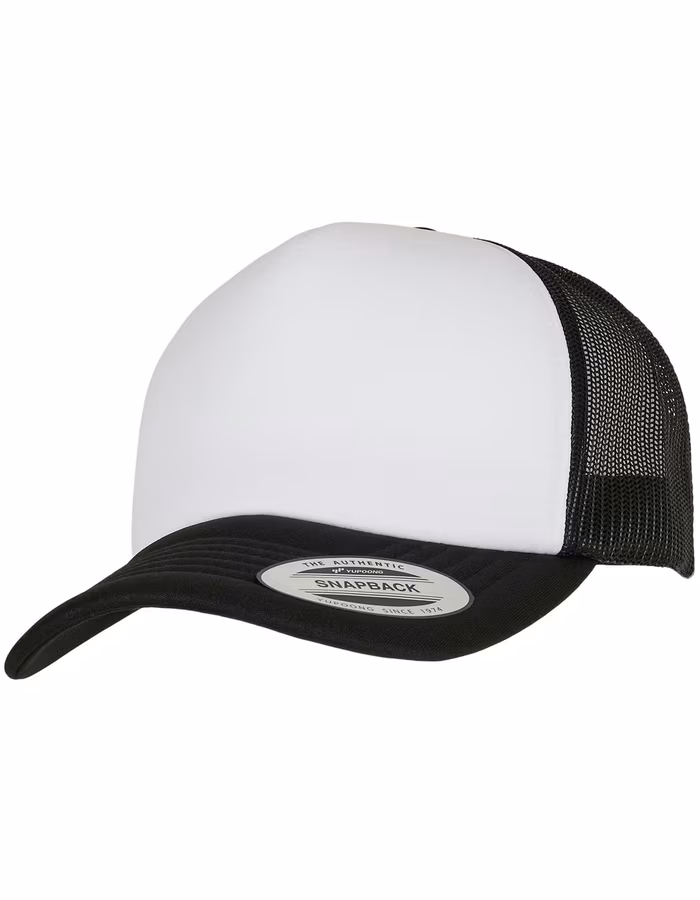 FLEXFIT Curved Foam Trucker Cap mit Mesh, Black/White One Size, FX6320W