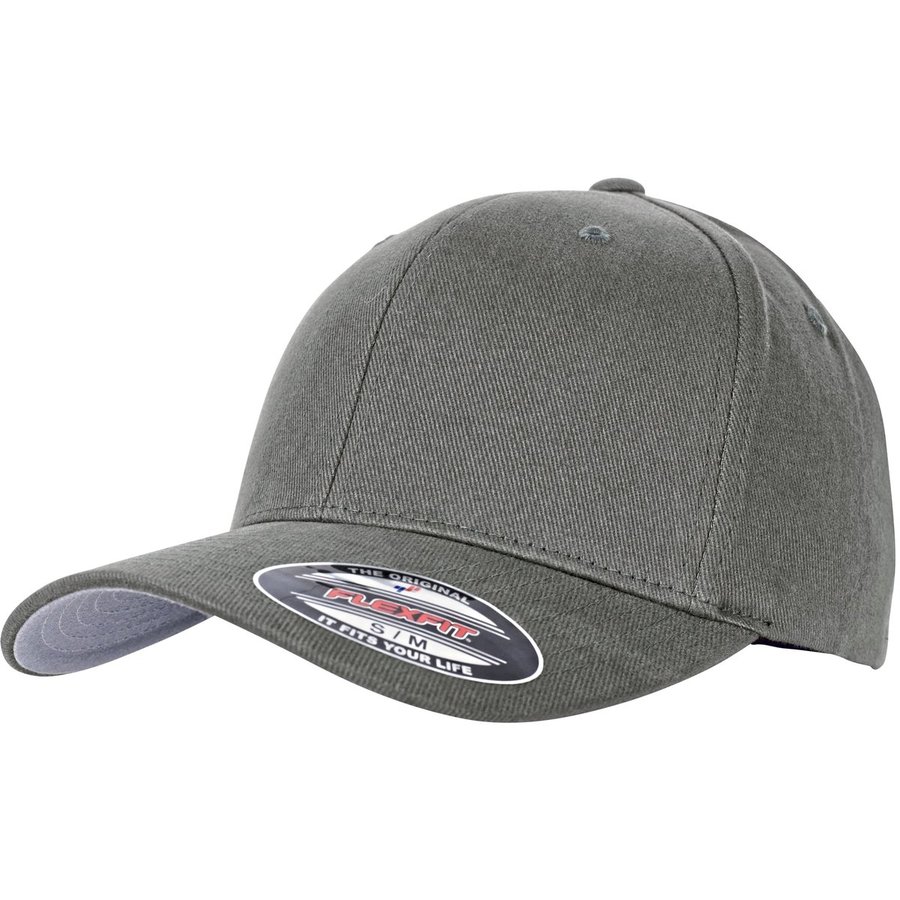 Flexfit Brushed Twill Cap mit Silberner Schirmunterseite, Black L/XL, FX6377