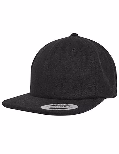 FLEXFIT Melton Cap mit flachem Schirm, Black One Size, FX6502MC