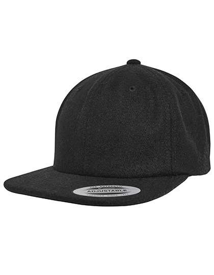 FLEXFIT Melton Cap mit flachem Schirm, Black One Size, FX6502MC