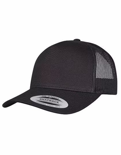 FLEXFIT 5-Panel Retro Trucker Cap Cotton-Mesh, Black One Size, FX6506