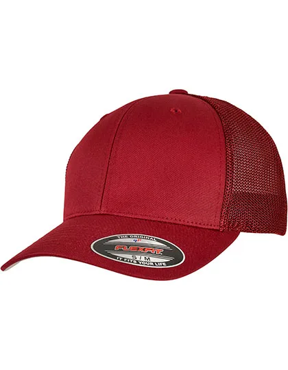 Flexfit Mesh Trucker Cap 6-Panel, Cranberry S/M, FX6511