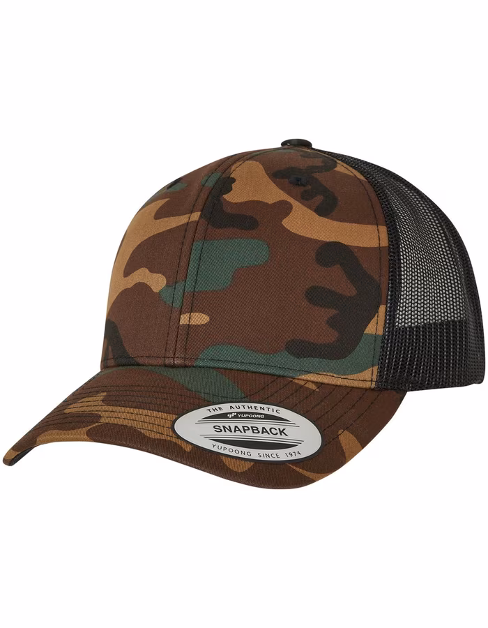 FLEXFIT Retro Trucker Camo Cap mit Mesh, Camo/Black One Size, FX6606CA