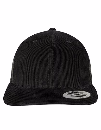 Flexfit Casquette Trucker Velours Côtelé Noir, Black One Size, FX6606CT