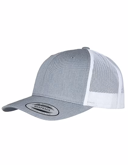 FLEXFIT Retro Trucker Cap con Design 2-Tone, Heather Grey/White One Size, FX6606T