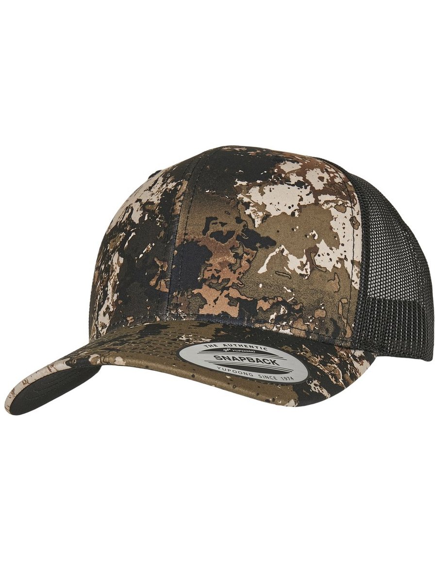 FLEXFIT Veil Camo Retro Trucker Cap, Poseidon Black One Size, FX6606VC
