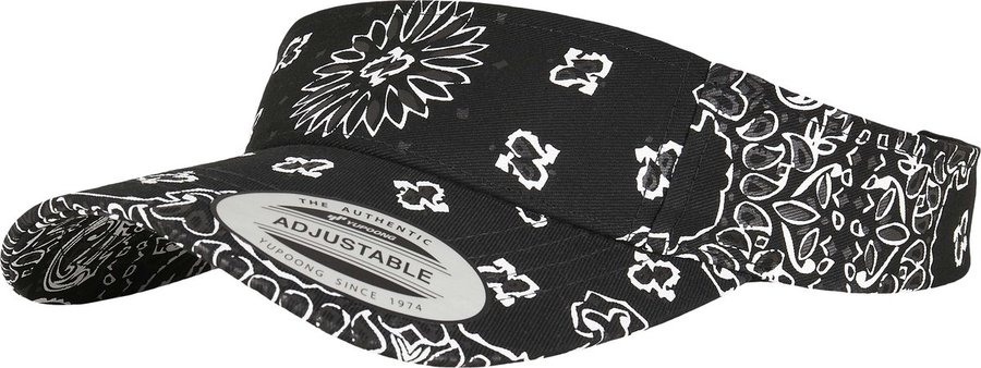 FLEXFIT Bandana Print Visor mit Klettverschluss, Black/White One Size, FX8888BP