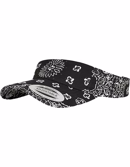 FLEXFIT Bandana Print Visor mit Klettverschluss, Black/White One Size, FX8888BP
