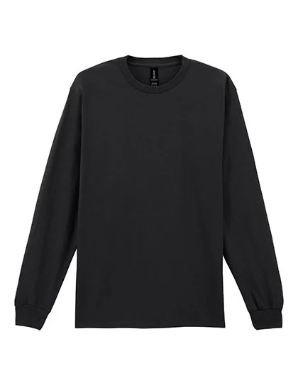 Gildan Ultra Cotton T-Shirt a Maniche Lunghe 100% Cotone, Black L, G2400