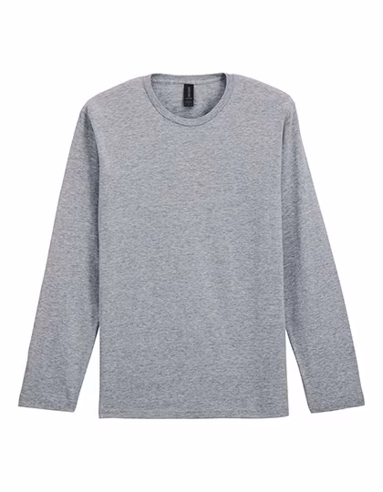 Gildan Langarm T-Shirt mit Ripp-Kragen, Sport Grey (Heather) XL, G64400