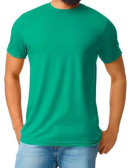 Gildan Softstyle CVC T-Shirt mit Ripp-Kragen, Pitch Black S, G67000