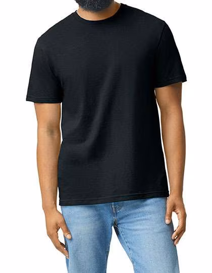 Gildan Softstyle CVC T-Shirt mit Ripp-Kragen, Pitch Black S, G67000