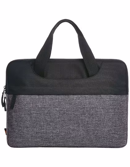 Halfar Borsa Laptop Elegante con Zip, Black/Grey-Sprinkle 39 x 29 x 2,5 cm, HF14034