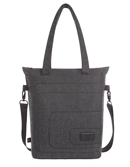 Halfar Notebook Shopper Frame with Quilted Design, Black/Grey-Sprinkle 30 x 42 x 13 cm, HF16051