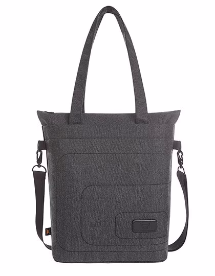 Halfar Sac Shopping Notebook Frame avec Design Matelassé, Black/Grey-Sprinkle 30 x 42 x 13 cm, HF16051