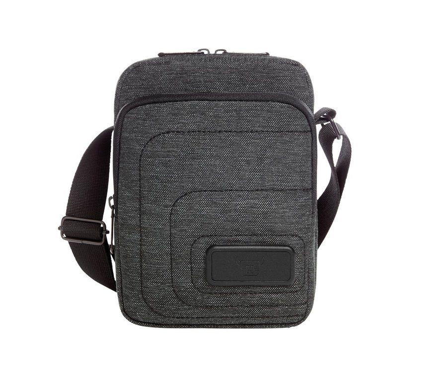 Halfar Padded Shoulder Bag Grey-Sprinkle 1L, Black/Grey-Sprinkle 15 x 20 x 4 cm, HF16057