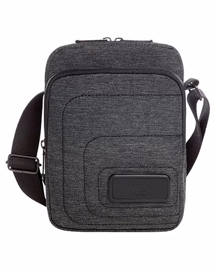 Halfar Padded Shoulder Bag Grey-Sprinkle 1L, Black/Grey-Sprinkle 15 x 20 x 4 cm, HF16057