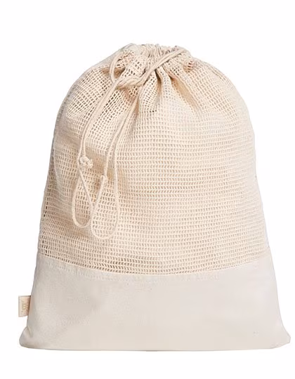 Halfar Reusable Organic Cotton Pouch with Drawstring, Nature 30 x 40 cm, HF16061