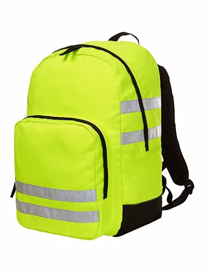 Halfar Zaino Riflettente Giallo Neon con Organizer, Neon Yellow 27 x 42 x 15 cm, HF2206
