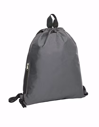 Halfar Drawstring Backpack with Zip Compartment, Anthracite 36 x 45 cm, HF3055