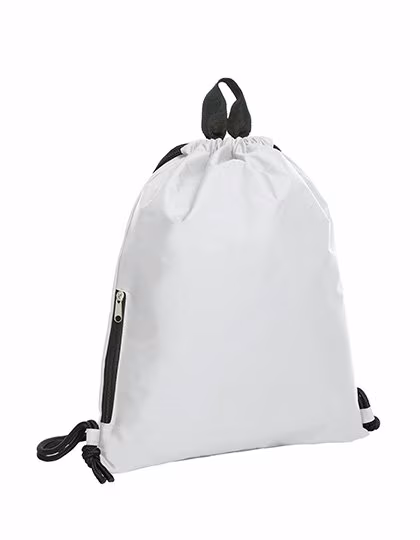 Halfar Drawstring Backpack with Zip Compartment, White 36 x 45 cm, HF3055