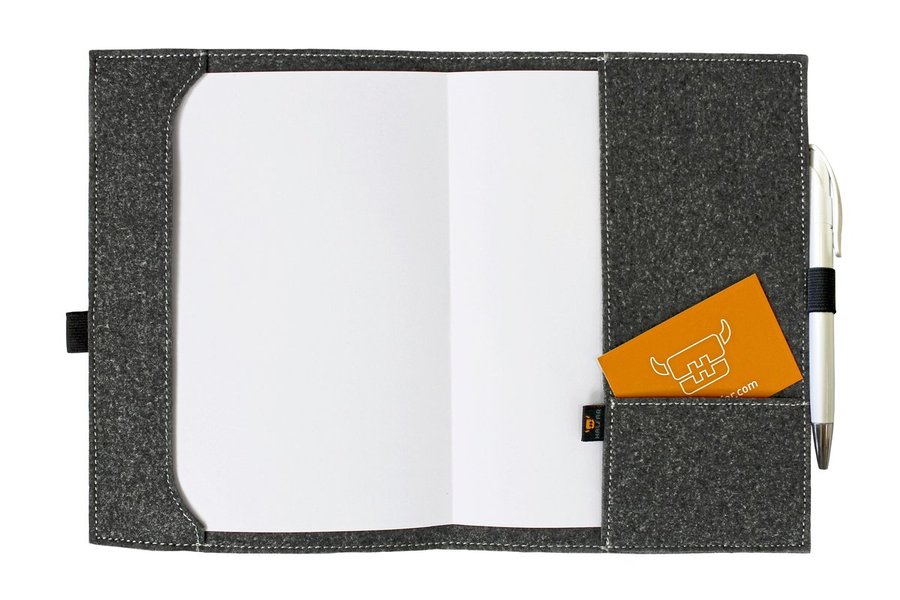 Halfar Filzhülle für DIN A5-Notizbücher, Anthracite 17 x 23 x 1 cm, HF3056