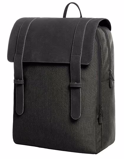 Halfar Urban Notebook Backpack with Velour Faux Leather, Black 32 x 41 x 15 cm, HF3058