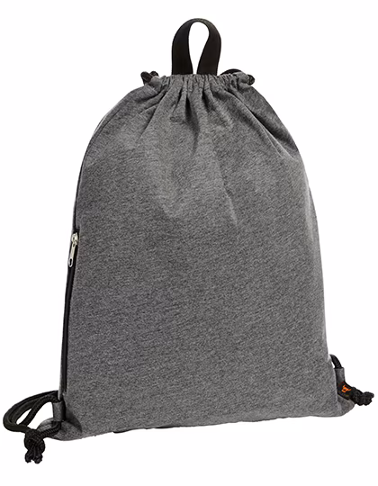 Anthracite Jersey Drawstring Bag with Zip