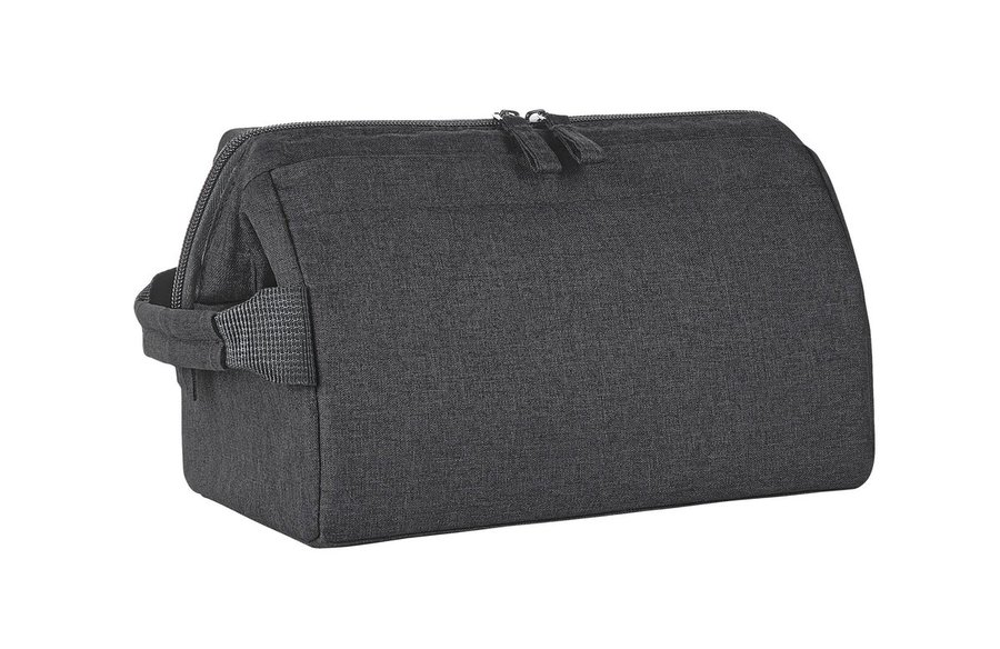 Halfar Reißverschlusstasche aus recyceltem Polyester, Black Heather 26 x 18 x 14 cm, HF6500
