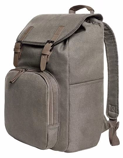 Halfar Notebook-Rucksack mit PU-Velourskunstleder, Khaki 31 x 46 x 14 cm, HF6502