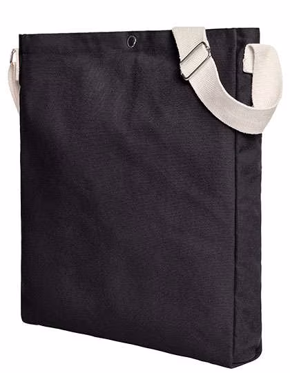Halfar Baumwoll Shopper mit Druckknopfverschluss, Black 32 x 38 x 5 cm, HF6506