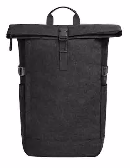 Halfar Notebook-Rucksack Circle aus RPET mit Polsterung, Black Melange 35 x 47 x 16 cm, HF8032
