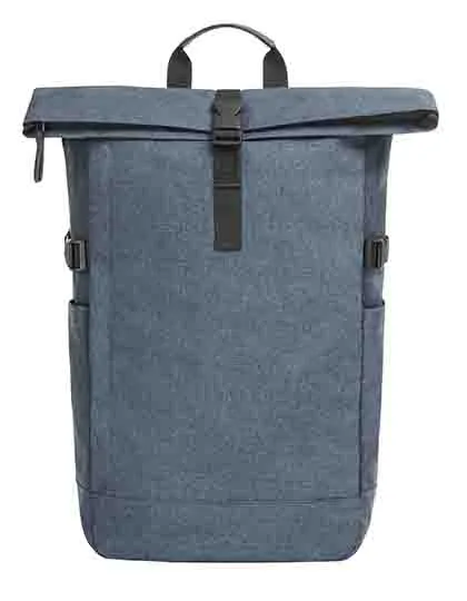 Halfar Notebook-Rucksack Circle aus RPET mit Polsterung, Blue-Grey Melange 35 x 47 x 16 cm, HF8032