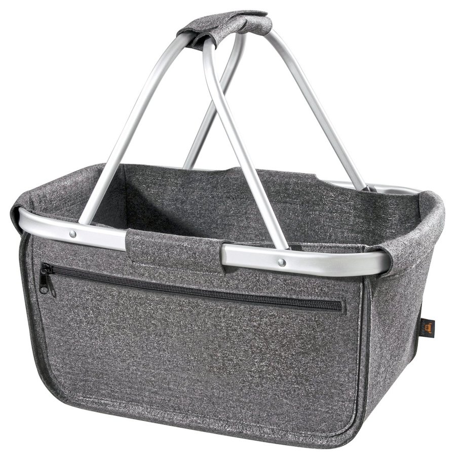 Halfar Panier en feutre avec fermeture eclair et Alurahmen, Anthracite 45 x 25 x 25 cm, HF8800
