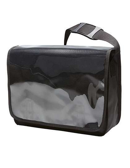 Halfar Borsa a tracolla con finestra trasparente e organizer, Black Matt 37 x 29 x 13 cm, HF9115