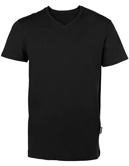 HRM V-Ausschnitt T-Shirt Bio-Baumwolle für Herren, Black L, HRM102