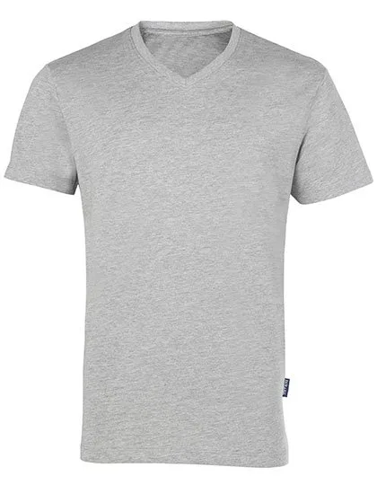 HRM V-Ausschnitt T-Shirt Bio-Baumwolle für Herren, Grey Melange 5XL, HRM102