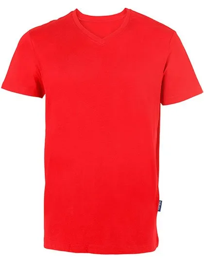 HRM V-Ausschnitt T-Shirt Bio-Baumwolle für Herren, Red S, HRM102