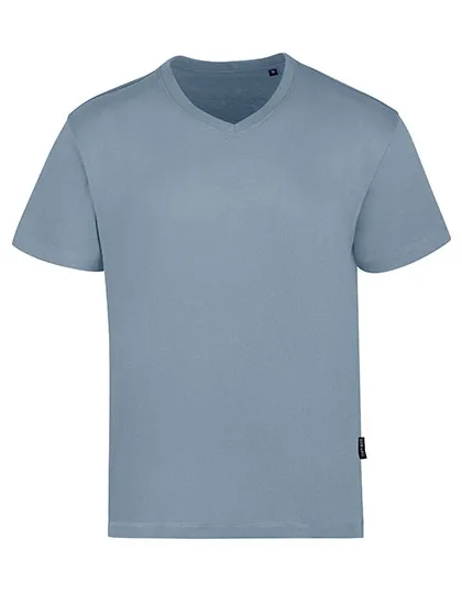 HRM V-Ausschnitt T-Shirt Bio-Baumwolle für Herren, Sky Blue L, HRM102